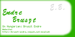 endre bruszt business card